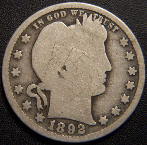 1892-S Barber Quarter - Good