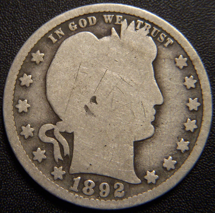 1892-S Barber Quarter - Good