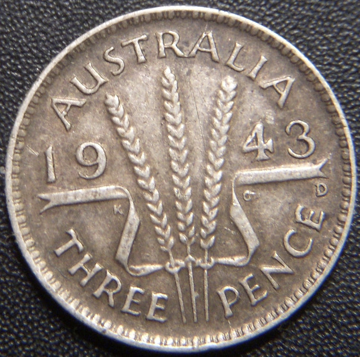 1943D 3 Pence - Australia