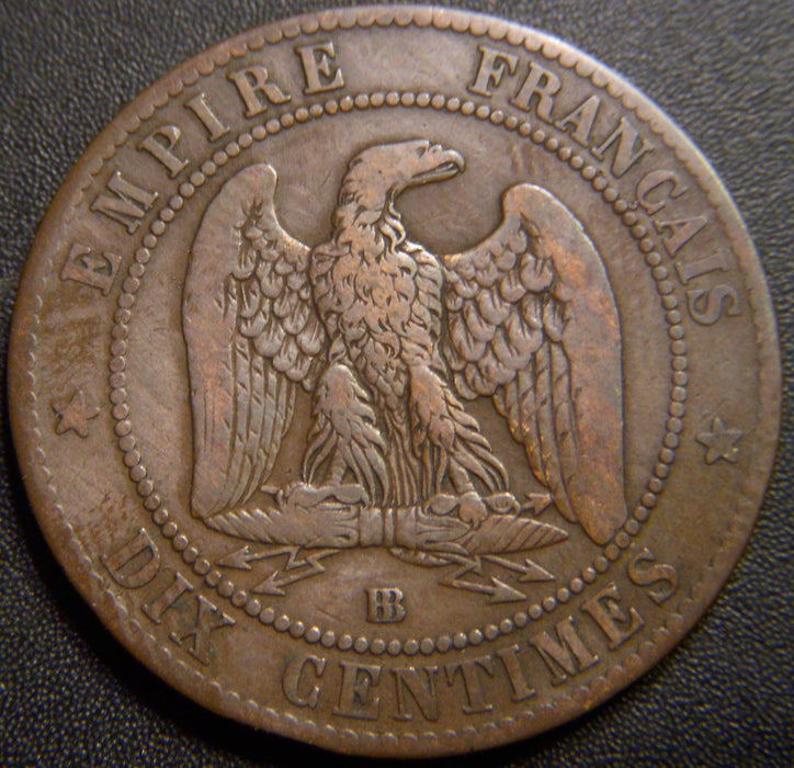 1863 BB 10 Centimes - France