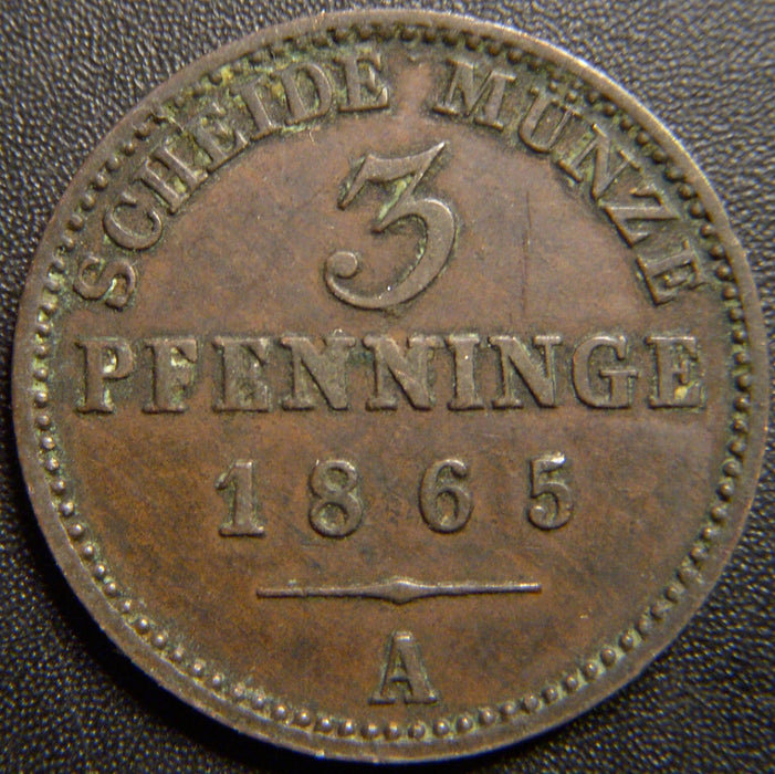 1865A 3 Pfenninge - German - Prussia