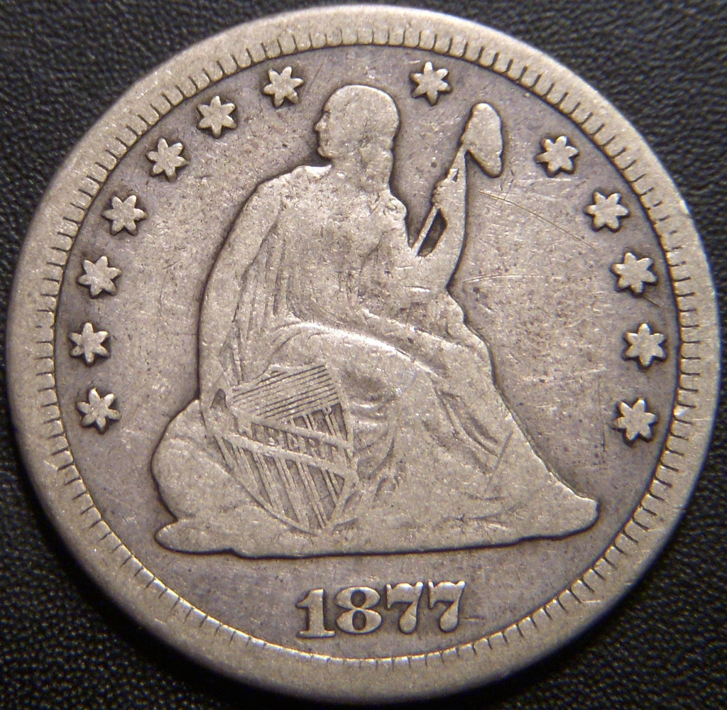 1877-CC Seated Quarter - Fine