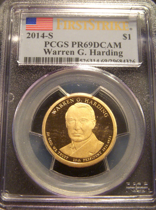 2014-S W. Harding Dollar - PCGS PR69DCAM
