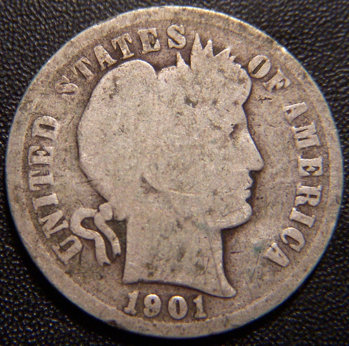 1901 Barber Dime - Good