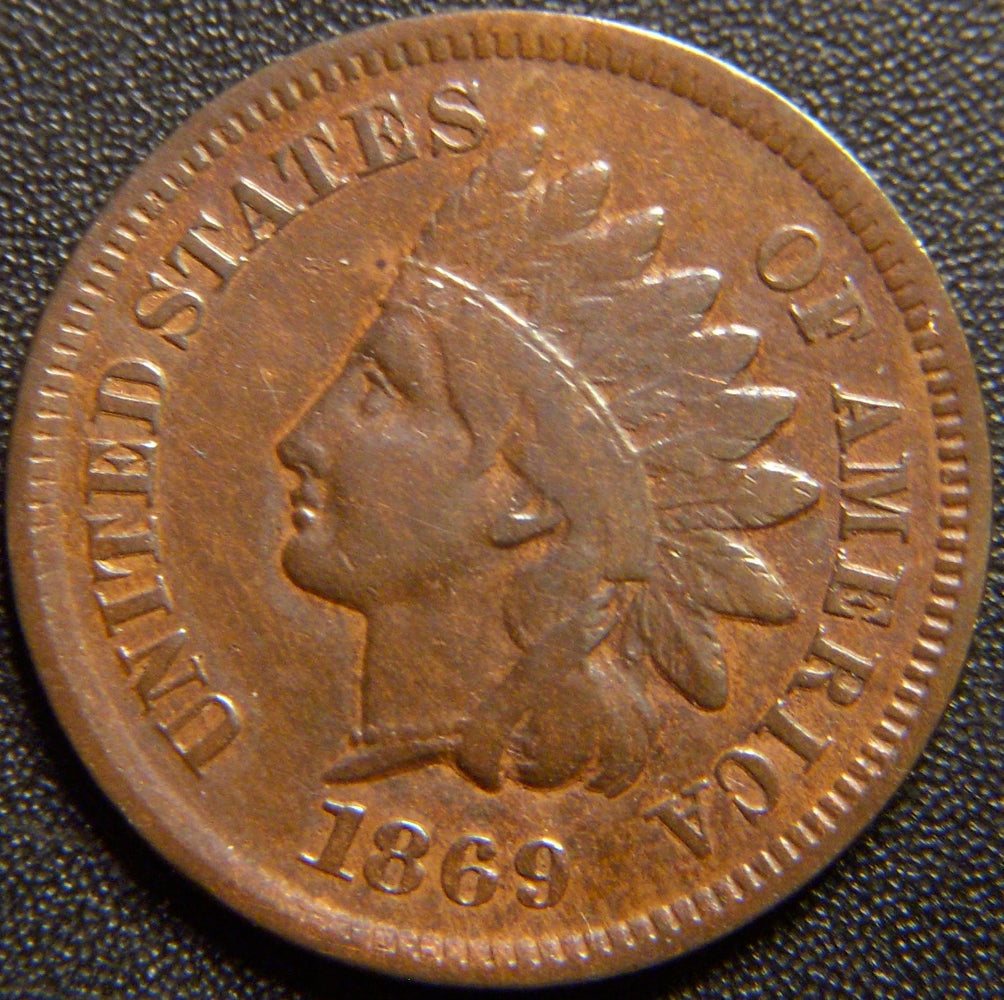 1869 Indian Head Cent - Very Good+