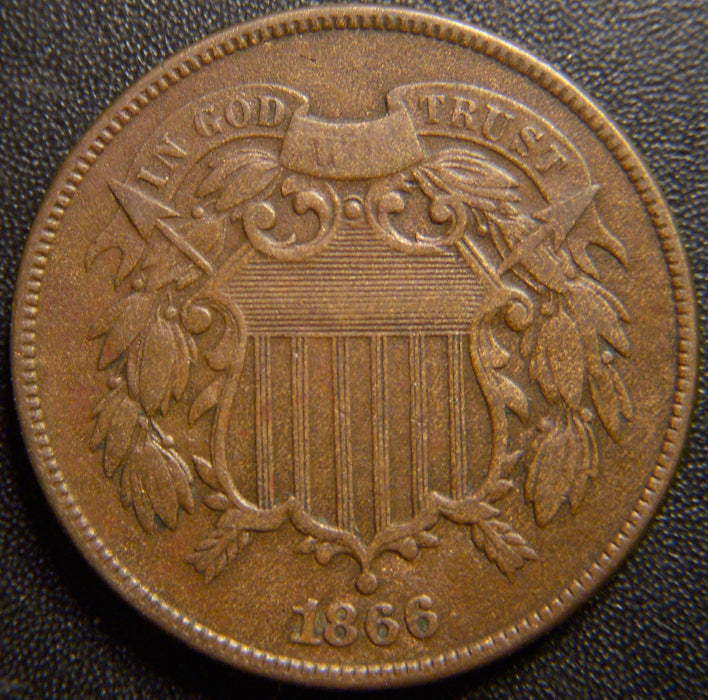 1866 Two Cent Piece - Fine