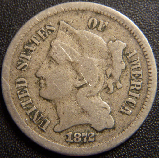 1872 Three Cent Piece - Very Good