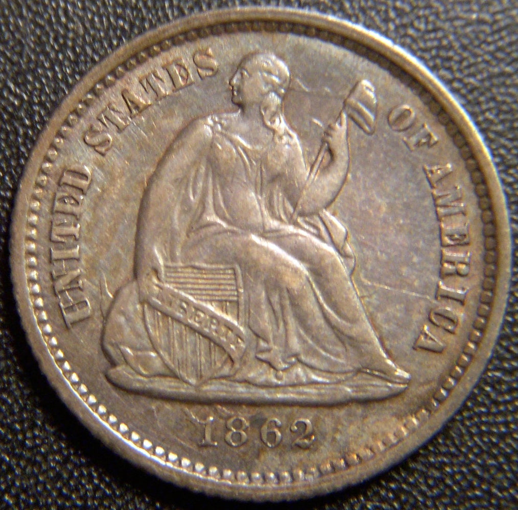 1862 Seated Half Dime - AU