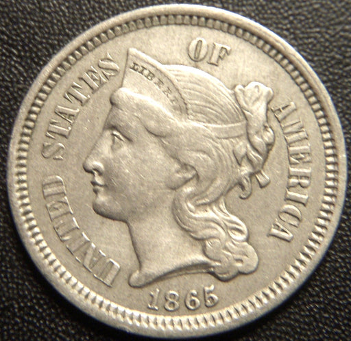 1865 Three Cent - Very Fine