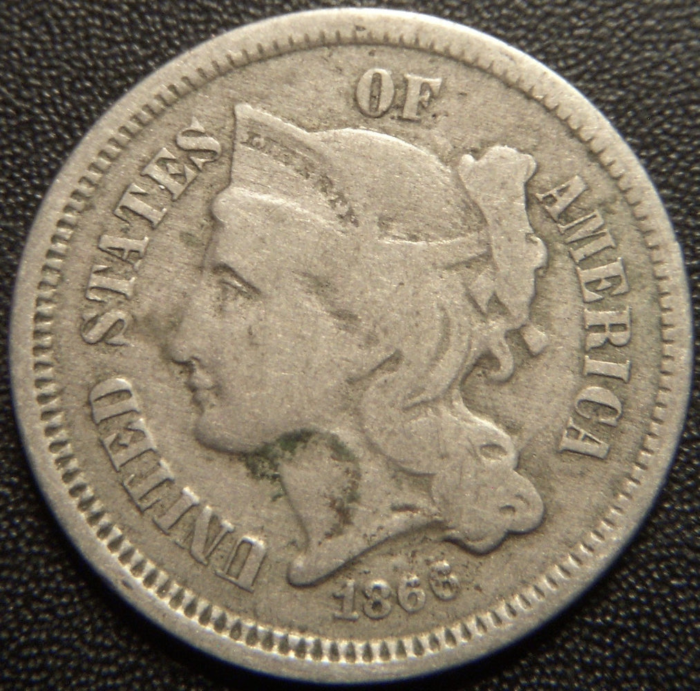 1866 Three Cent - Fine