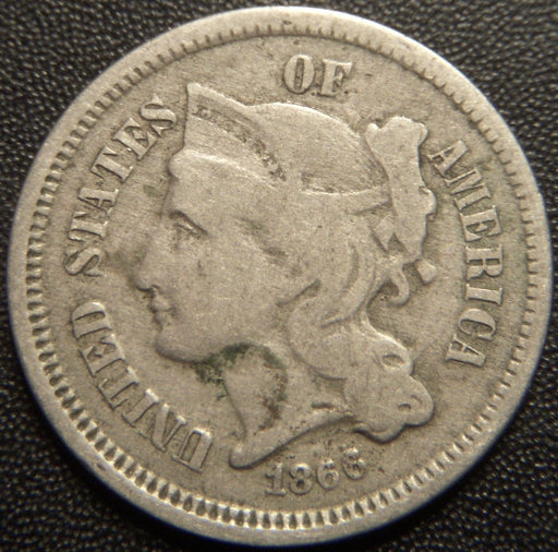 1866 Three Cent - Fine