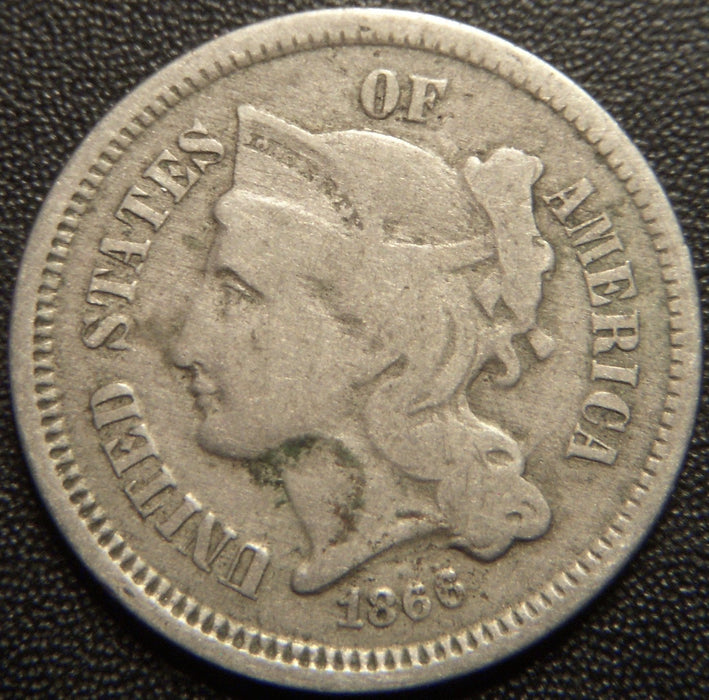 1866 Three Cent - Fine