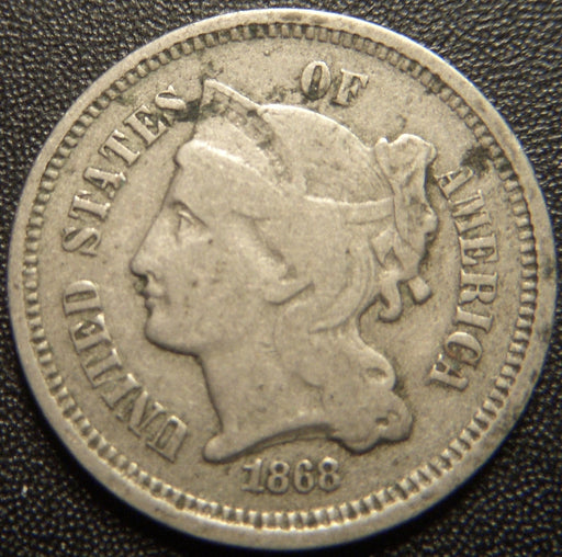 1868 Three Cent - Very Good