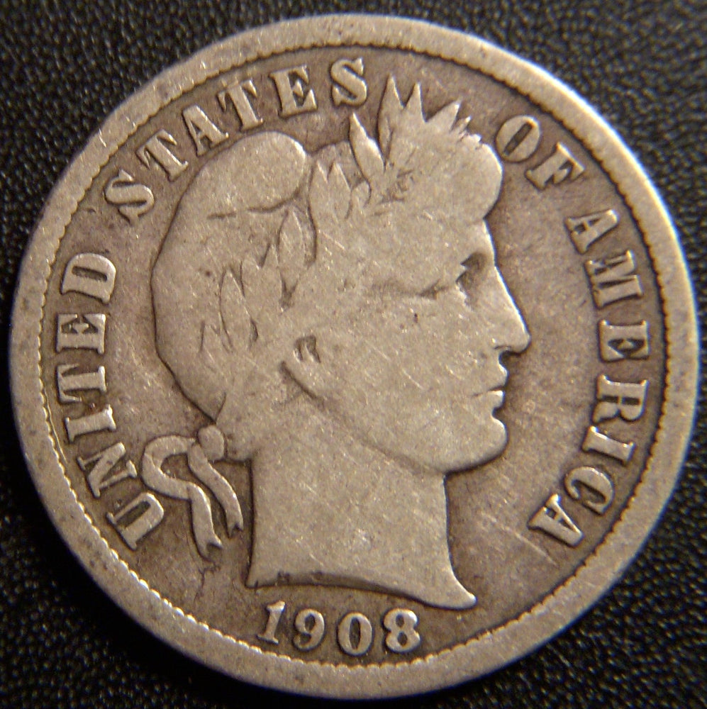 1908-D Barber Dime - Very Good