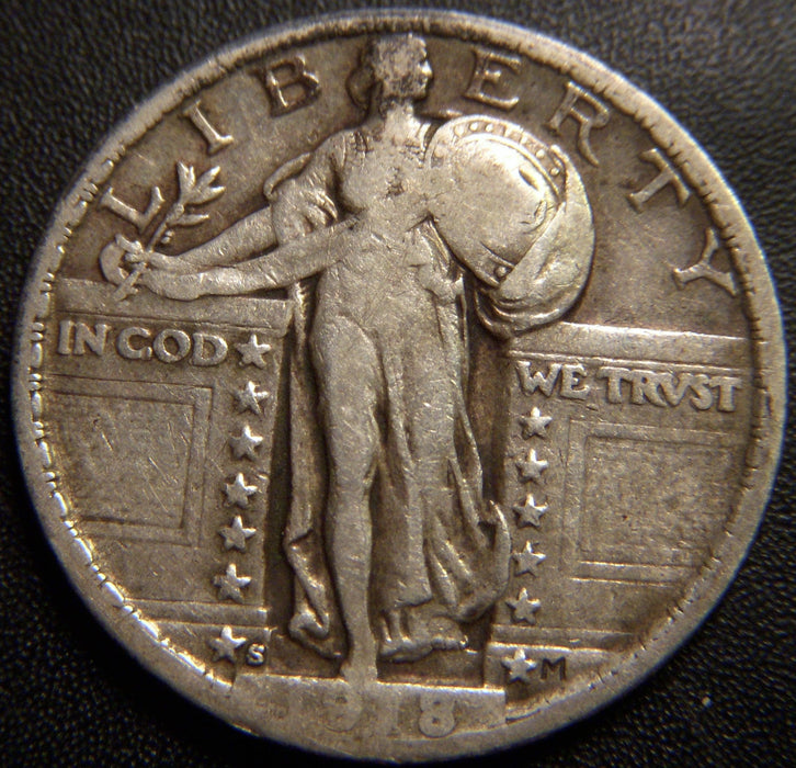 1918-S Standing Quarter - Fine