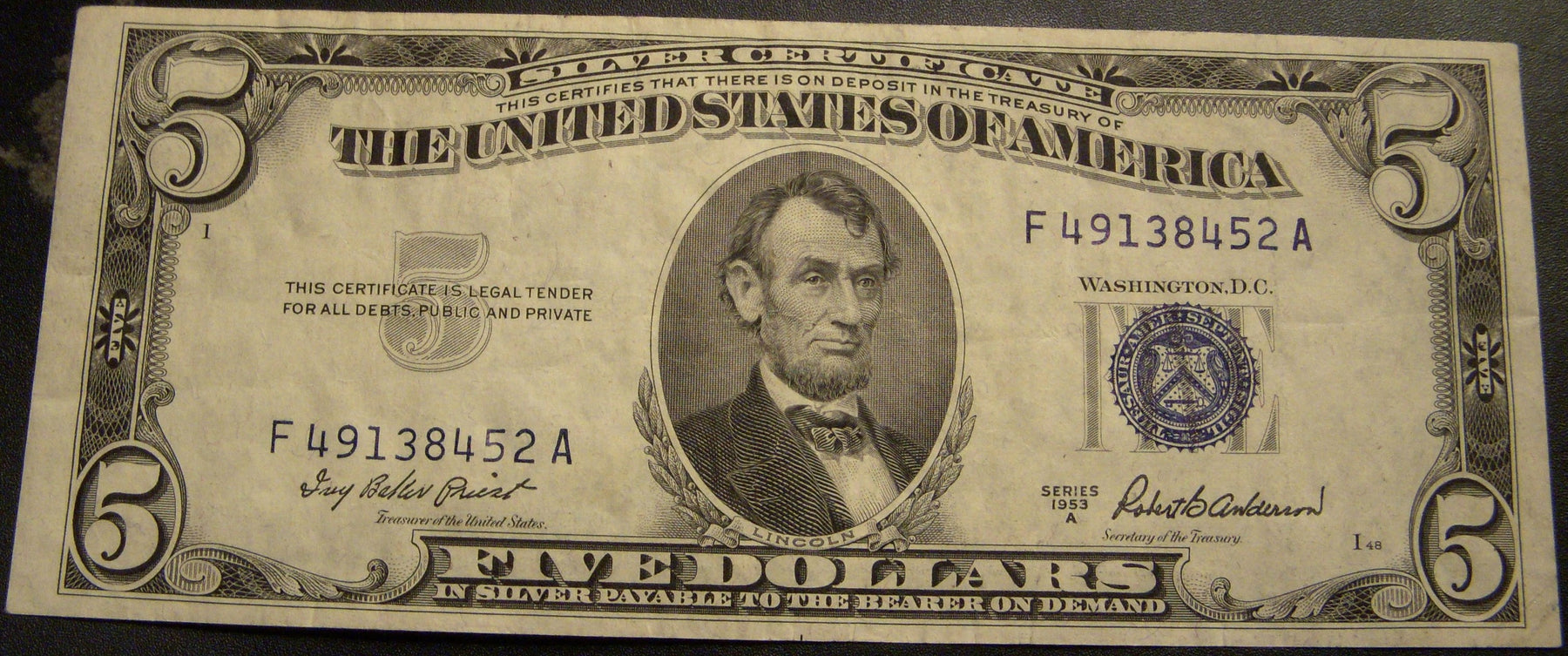 1953A $5 Silver Certificate - FR# 1656