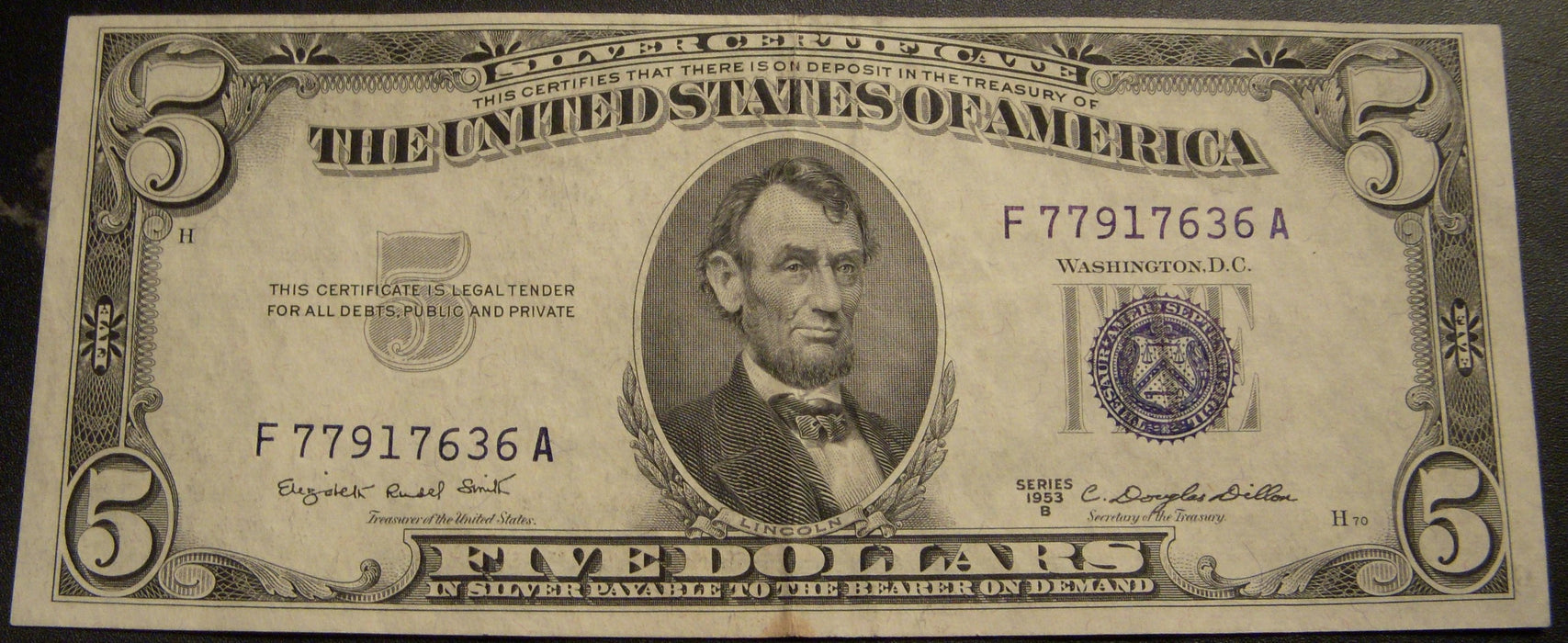 1953B $5 Silver Certificate - FR# 1657