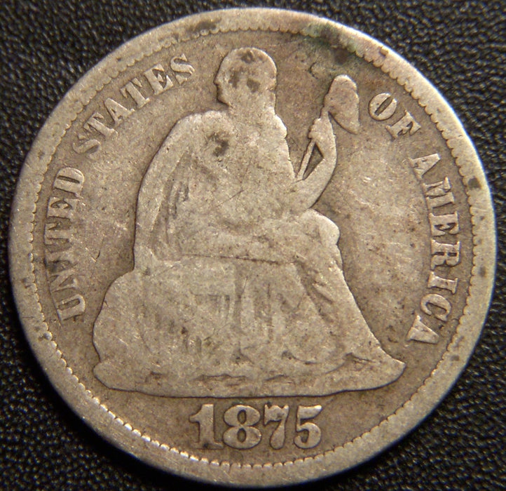 1875-S Seated Dime - Below Bow Good