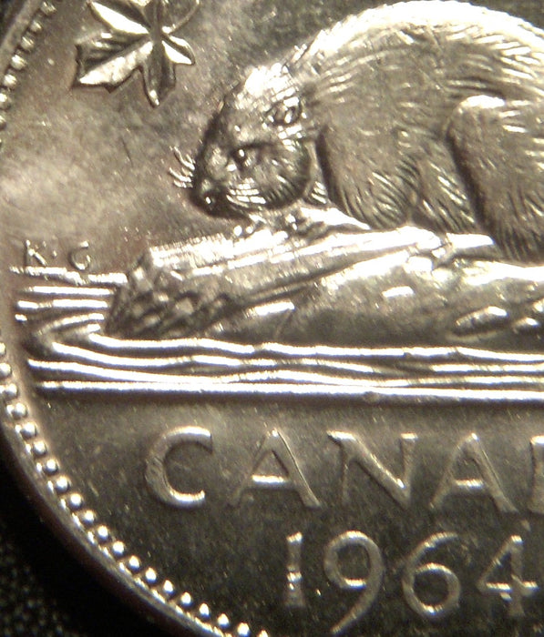1964 Canadian Nickel - Extra Water Line Uncirculated