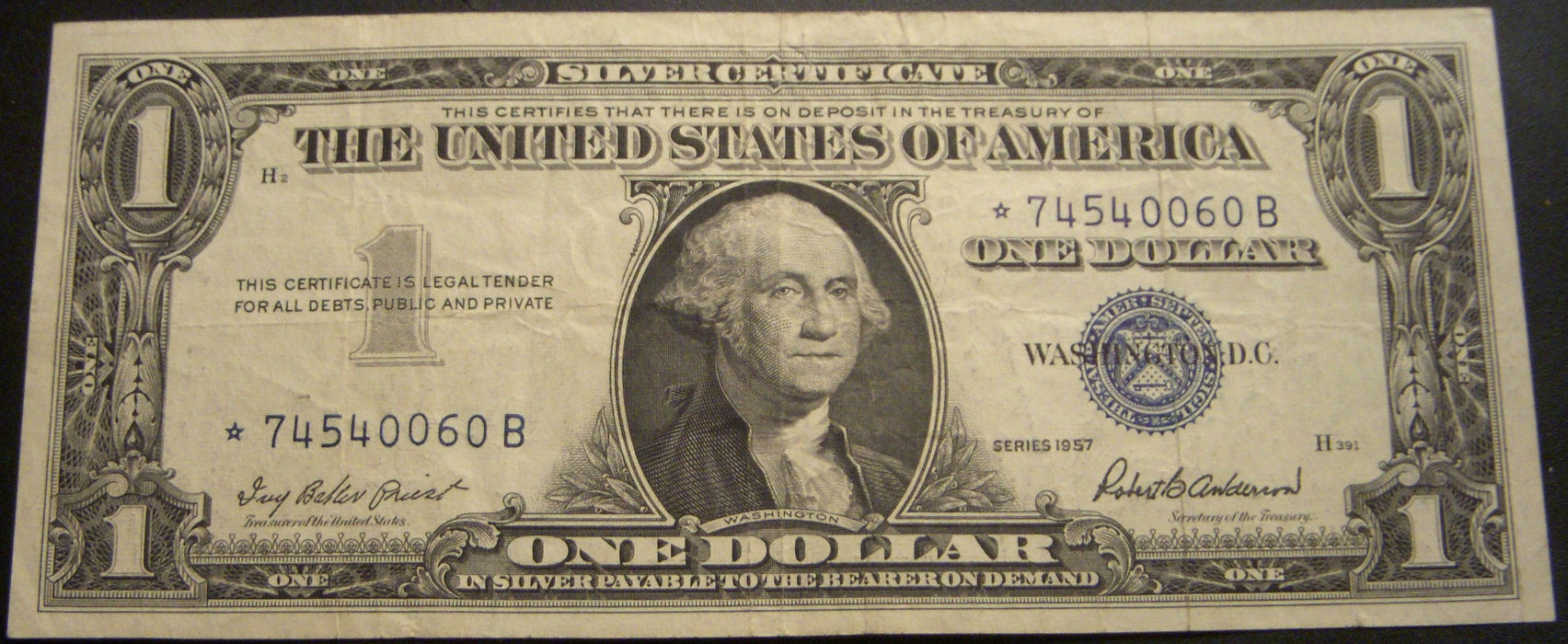 1957 $1 Silver Certificate - FR# 1619* Star Note