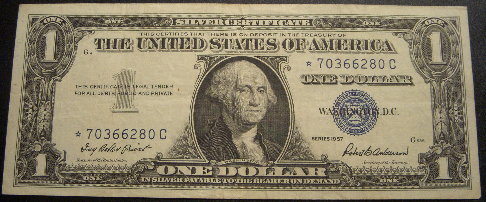 1957 $1 Silver Certificate - FR# 1619* Star Note
