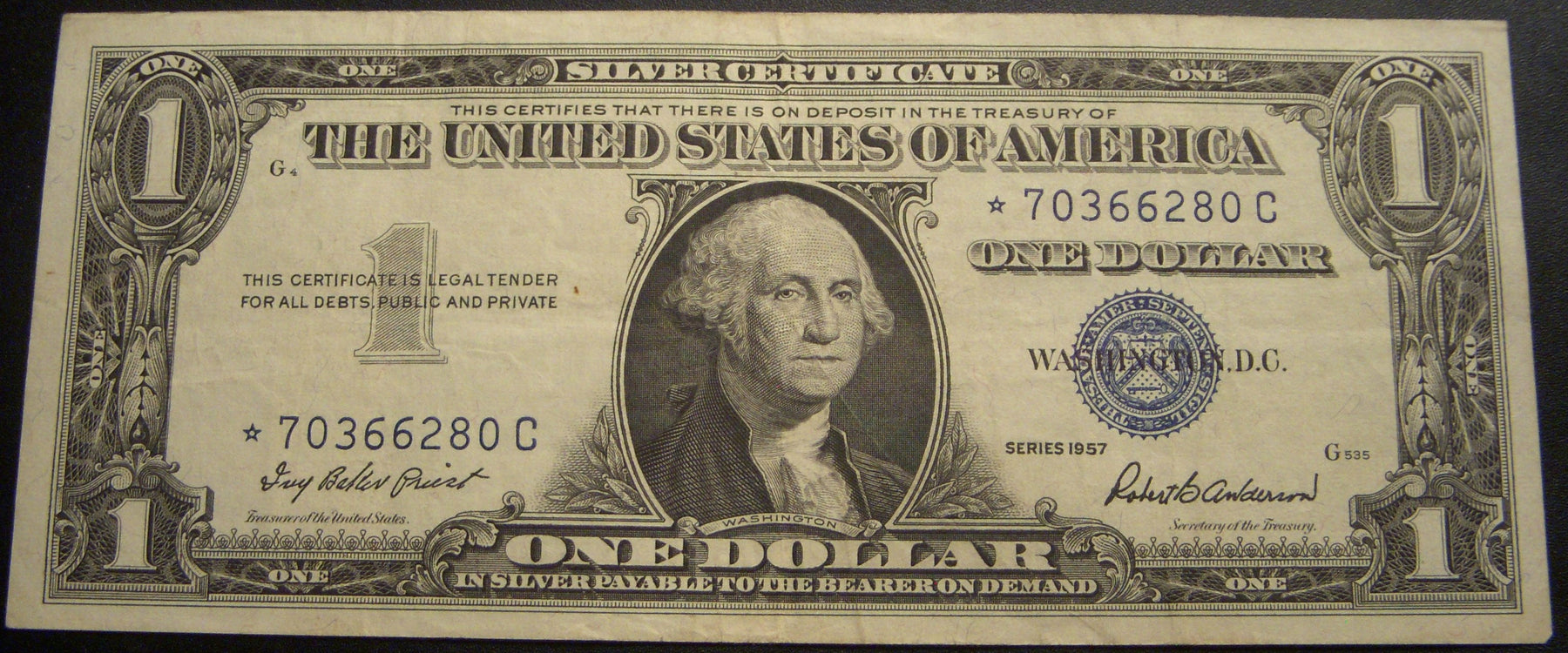 1957 $1 Silver Certificate - FR# 1619* Star Note