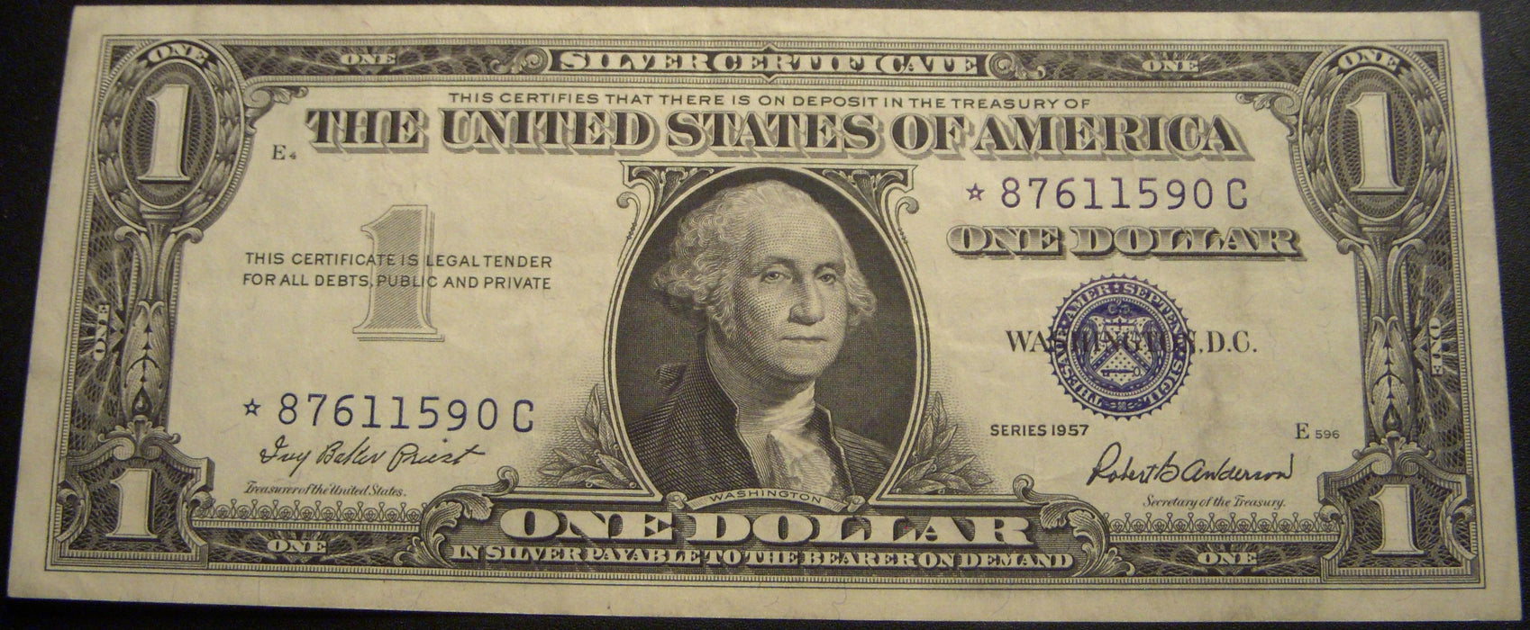 1957 $1 Silver Certificate - FR# 1619* Star Note