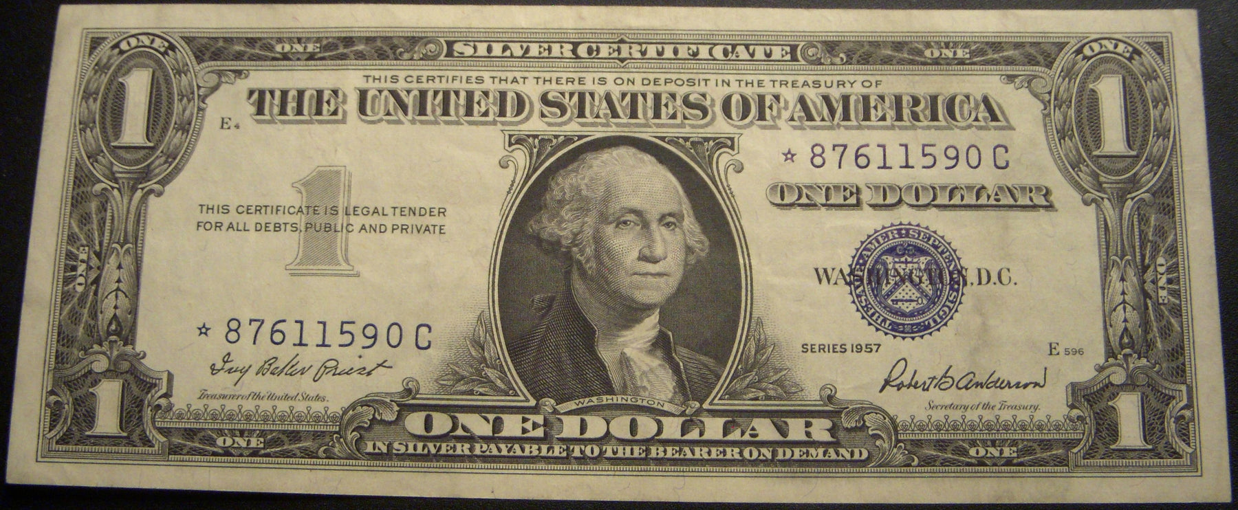 1957 $1 Silver Certificate - FR# 1619* Star Note