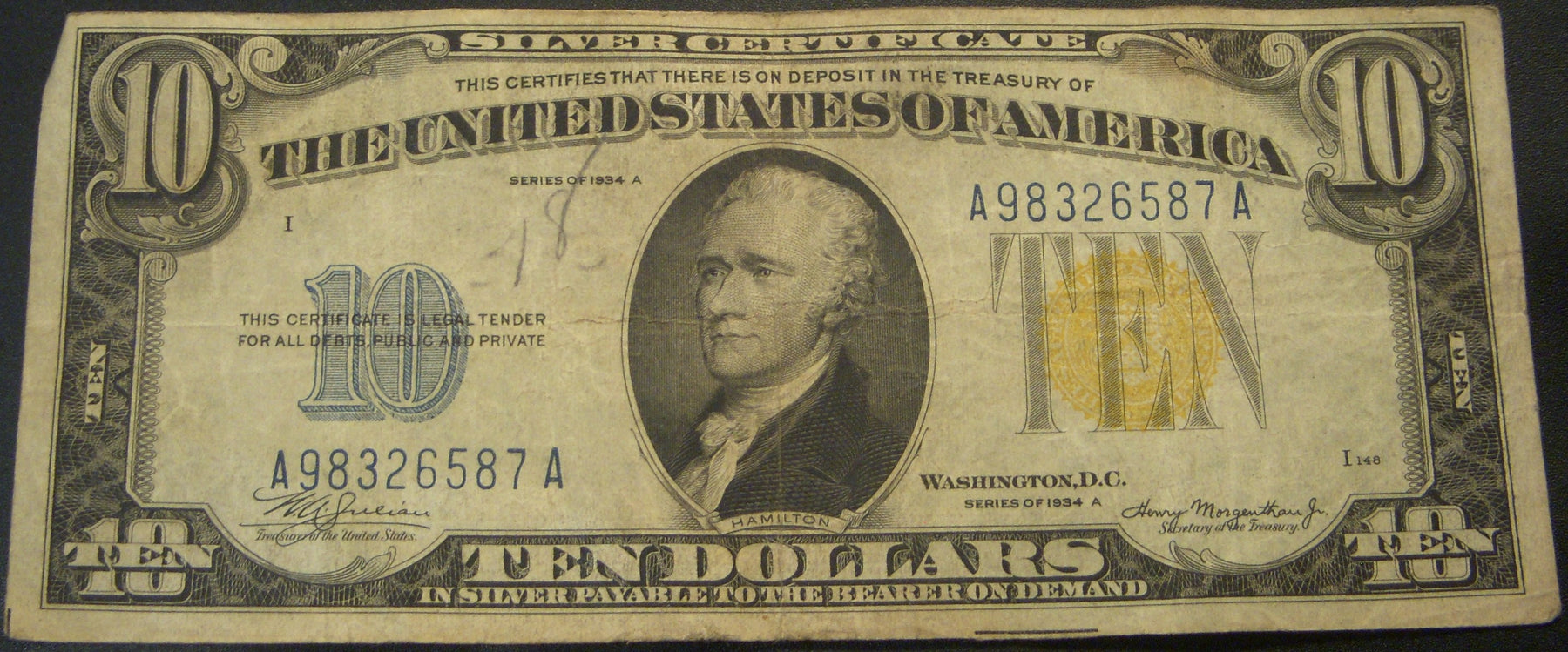 1934A North Africa $10 Silver Certificate - FR# 2309
