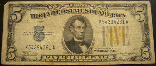 1934A North Africa $5 Silver Certificate - FR# 2307