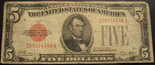 1928 $5 United States Note - FR# 1525