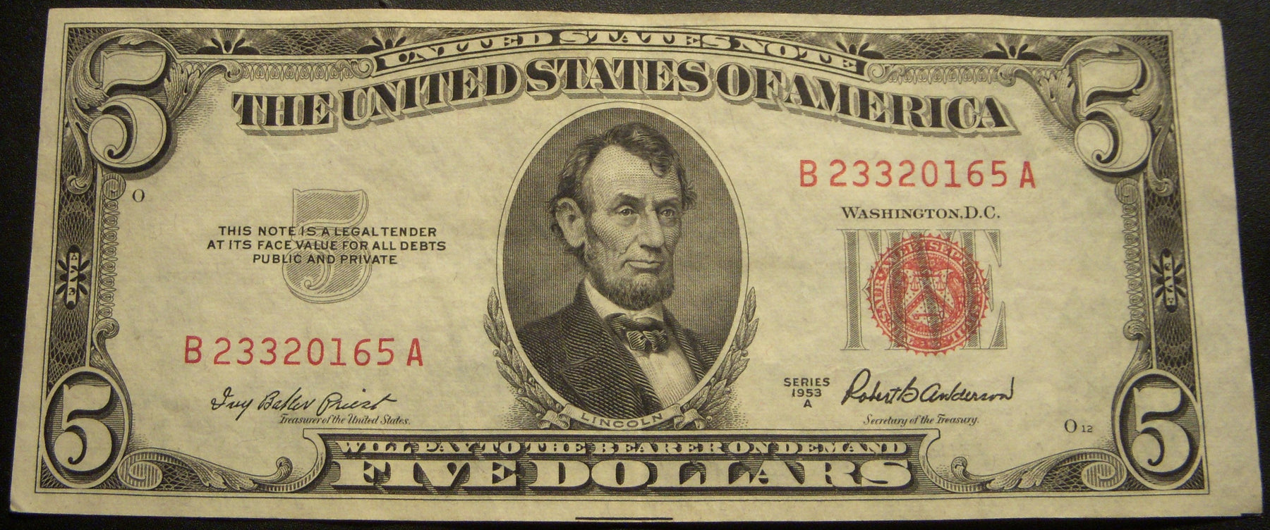 1953A $5 United States Note - FR# 1533