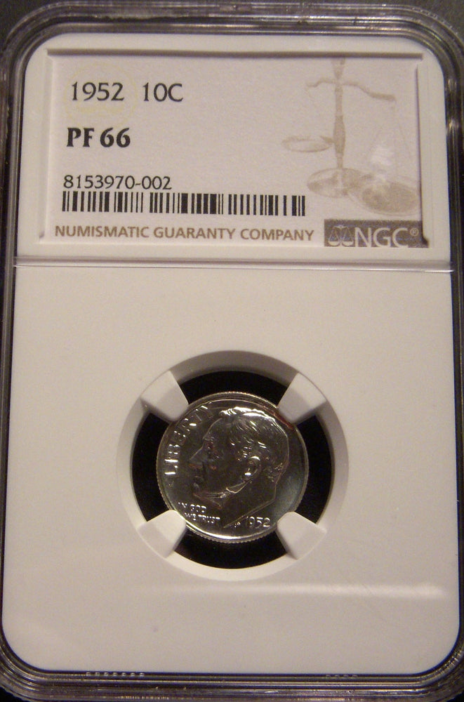 1952 Roosevelt Dime - NGC PF 66