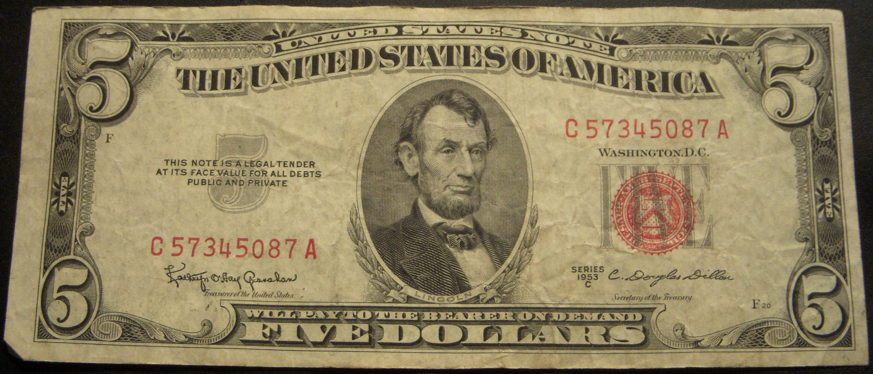 1953C $5 United States Note - FR# 1535