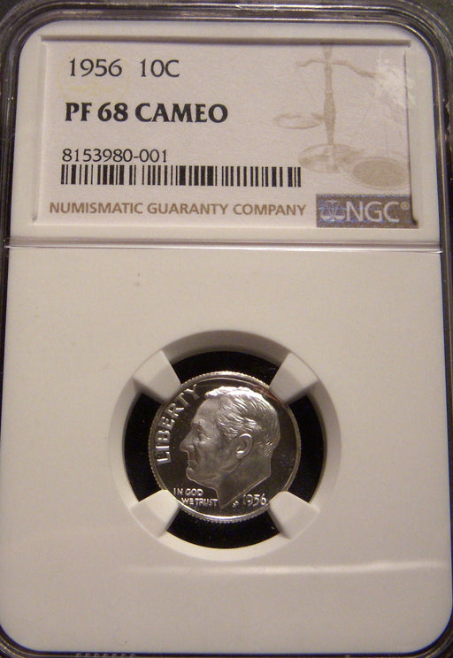 1956 Roosevelt Dime - NGC PF 68 Cameo