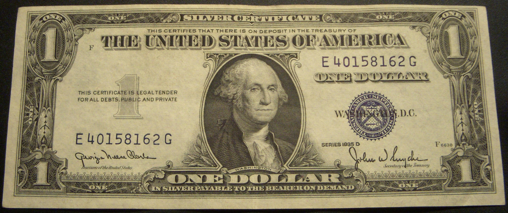 1935D $1 Silver Certificate - FR# 1613W