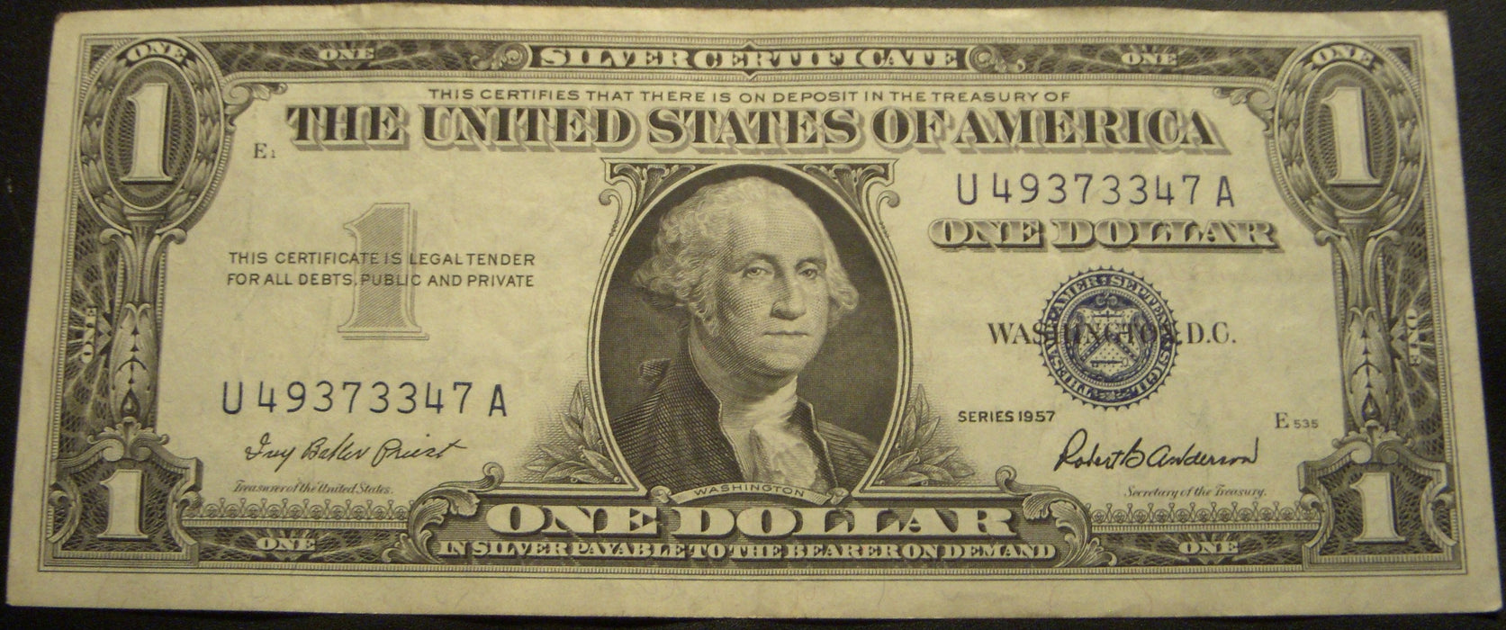 1957 $1 Silver Certificate - FR# 1619