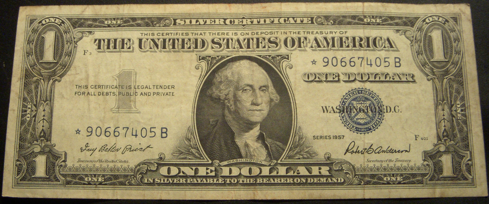 1957 $1 Silver Certificate - FR# 1619* Star Note