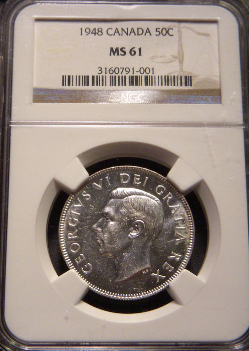 1948 Canadian Half Dollar - NGC MS 61