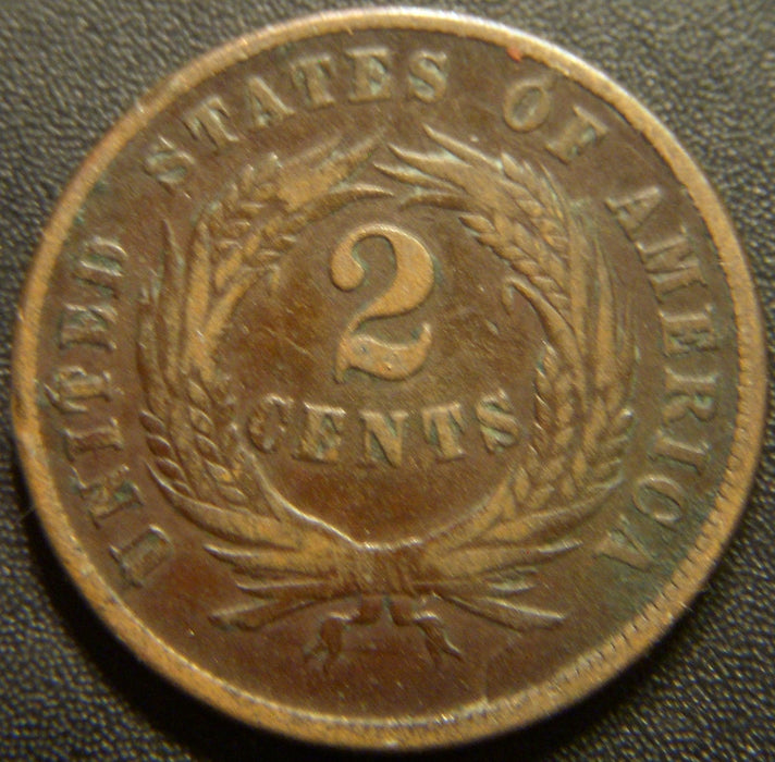 1869 Two Cent - Very Good