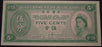 1961 - 65 Five Cents Note - Hong Kong