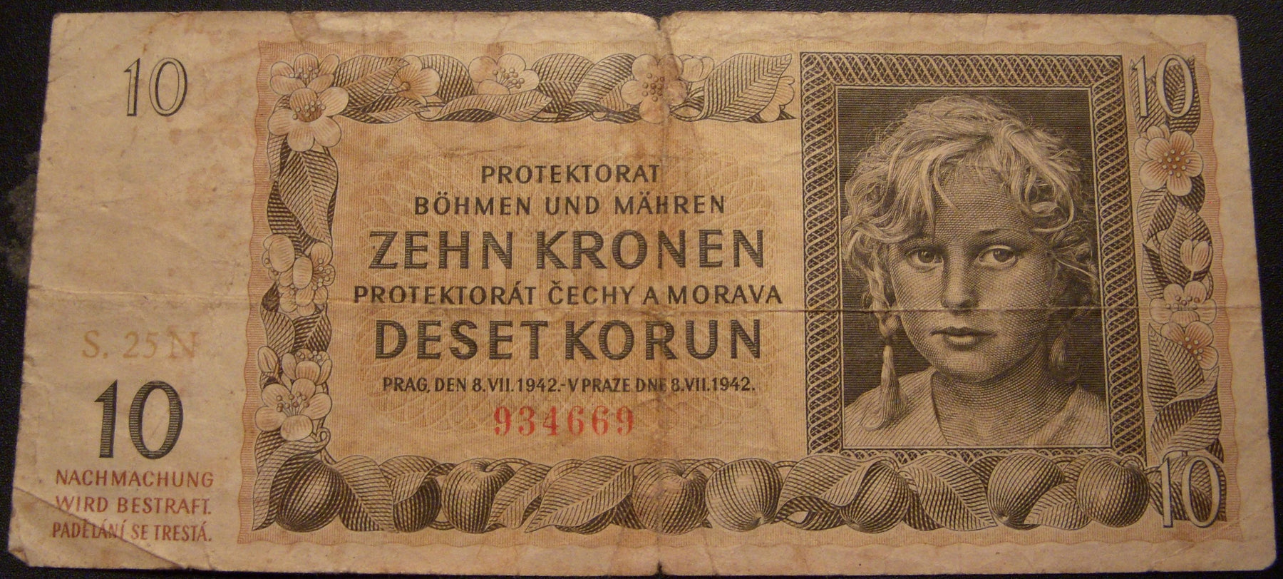 1942 10 Kronen - Bohemia & Moravia