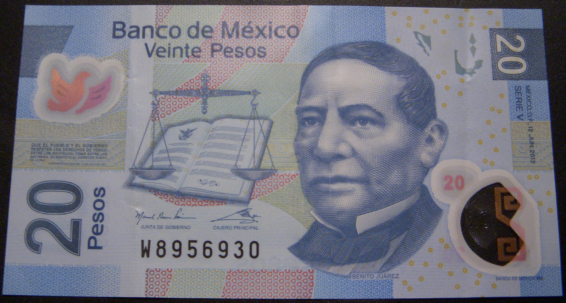 2012 20 Pesos Note - Mexico