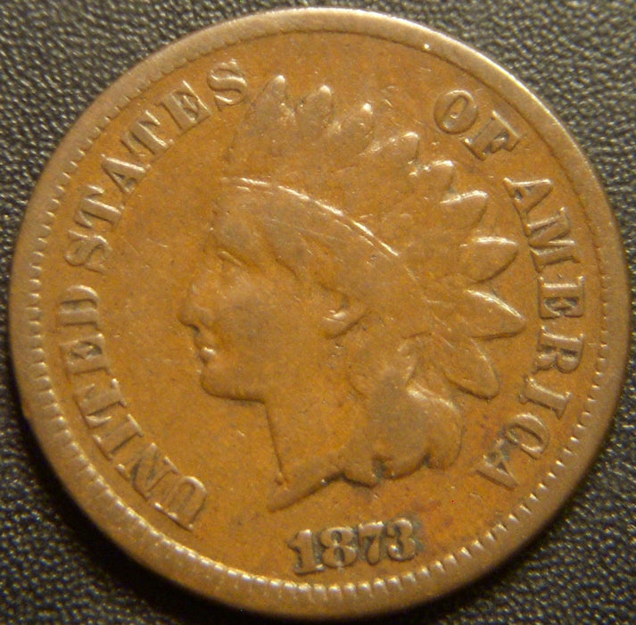 1873 Indian Head Cent - Open 3 Very Good