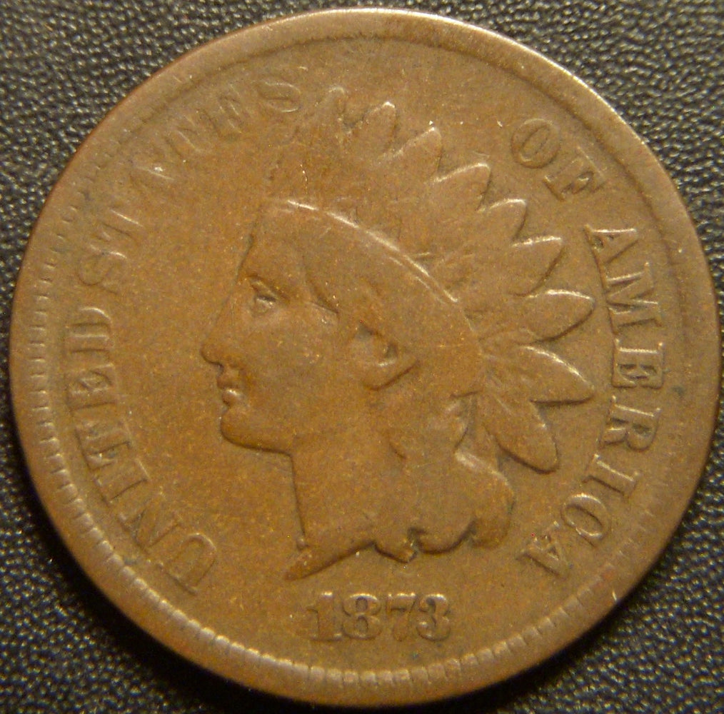 1873 Indian Head Cent - Open 3 Good