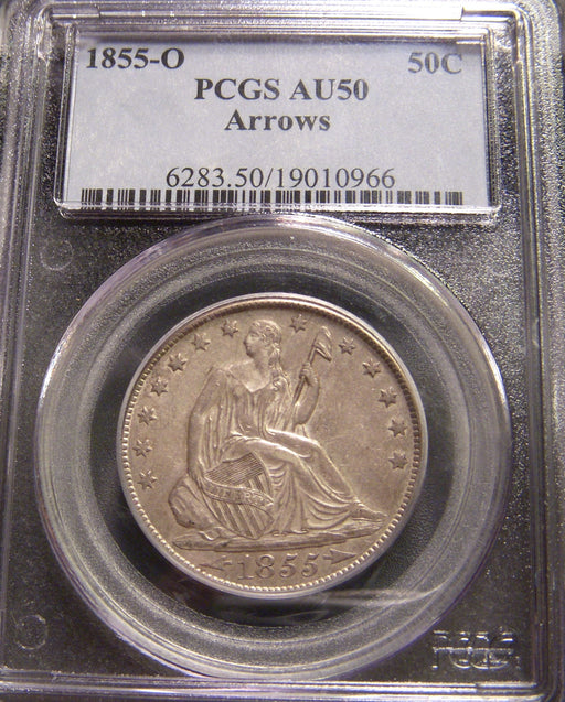 1855-O Seated Half Dollar - PCGS AU 50