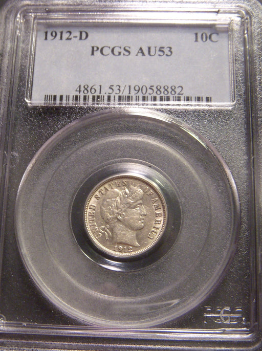 1912-D Barber Dime - PCGS AU 53