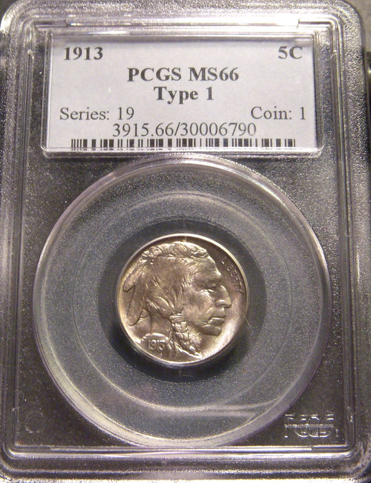 1913 T1 Buffalo Nickel - PCGS MS 66