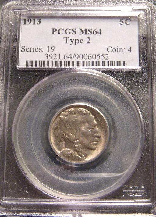 1913 T2 Buffalo Nickel - PCGS MS 64