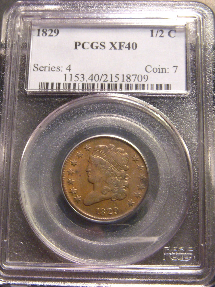 1829 Half Cent - PCGS XF 40